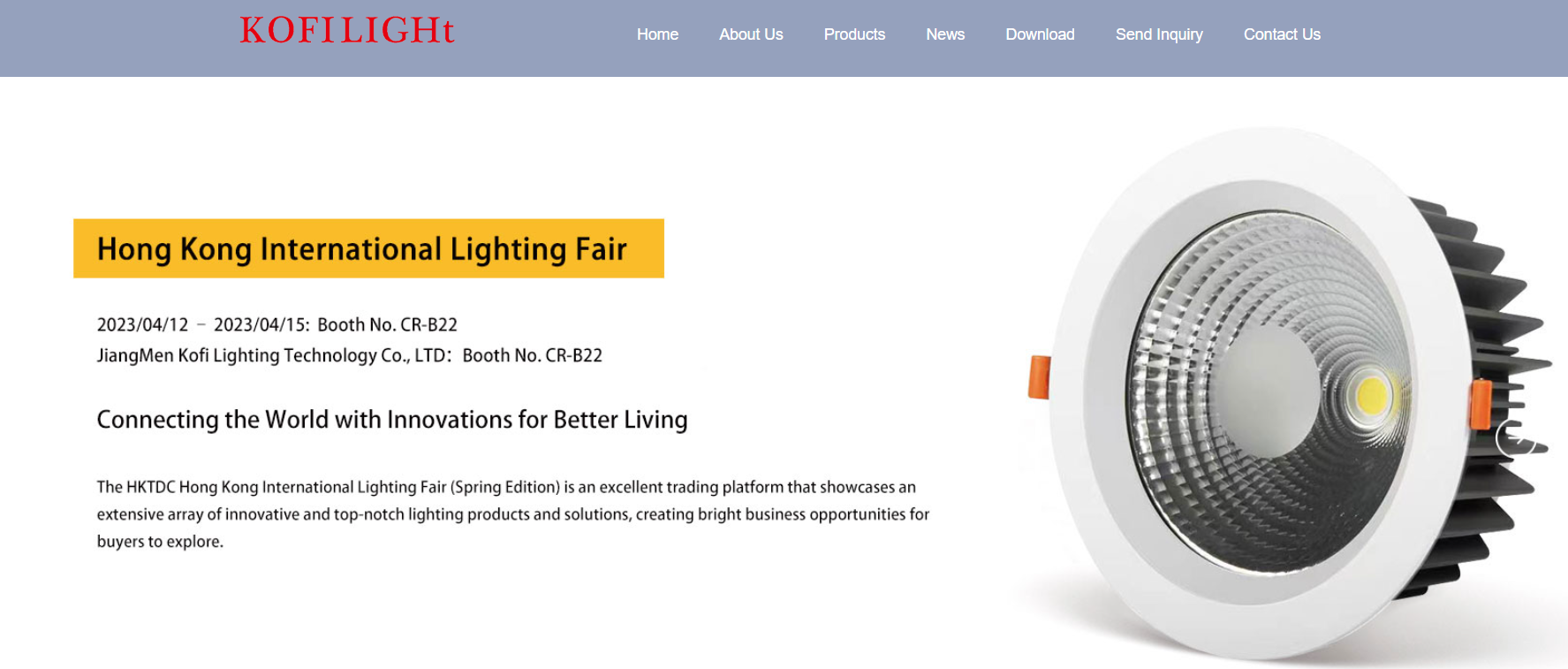 Booth No CR-B22 of Hong Kong International Lighting Fair