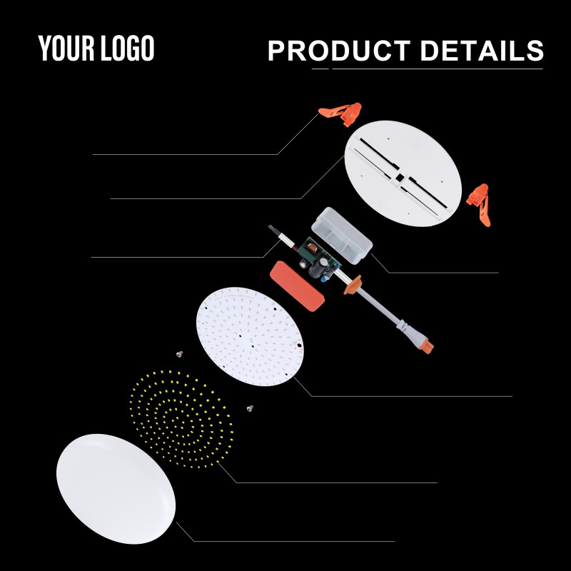 36W Recessed DUXERIT Frameless Panel Lux, Aluminium + PC, Ferreus + PP
